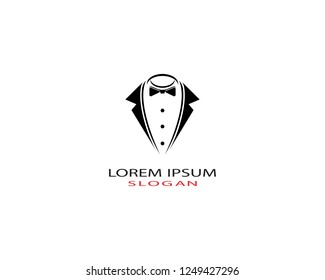 Tuxedo man logo design vector template