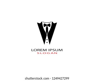 Tuxedo man logo design vector template
