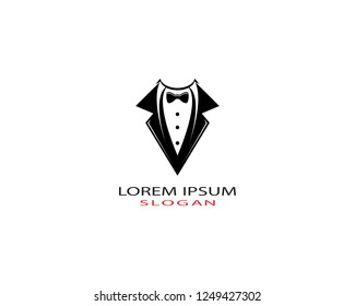 Tuxedo man logo design vector template