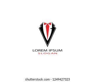 Tuxedo man logo design vector template