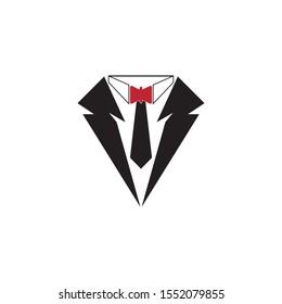 Tuxedo man logo design vector illustration