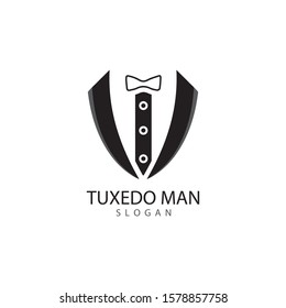 Tuxedo man logo design vector template