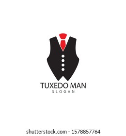 Tuxedo man logo design vector template