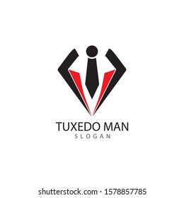 Tuxedo man logo design vector template