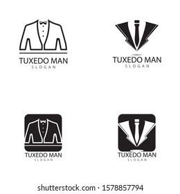 Tuxedo man logo design vector template