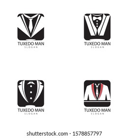 Tuxedo man logo design vector template