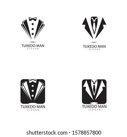 Tuxedo man logo design vector template
