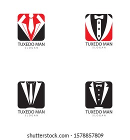 Tuxedo man logo design vector template