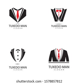 Tuxedo man logo design vector template