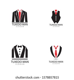 Tuxedo man logo design vector template