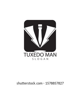 Tuxedo man logo design vector template