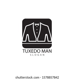 Tuxedo man logo design vector template