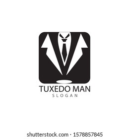 Tuxedo man logo design vector template