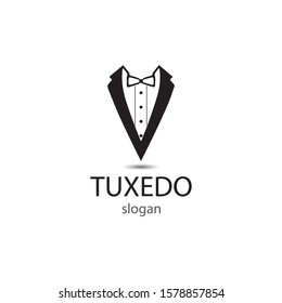 Tuxedo man logo design vector template