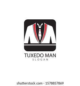 Tuxedo man logo design vector template