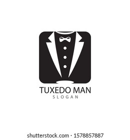 Tuxedo man logo design vector template