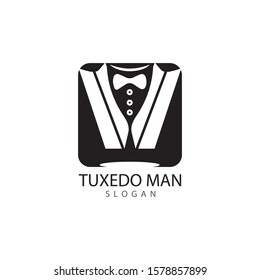 Tuxedo man logo design vector template