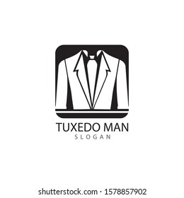 Tuxedo man logo design vector template