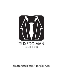 Tuxedo man logo design vector template