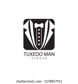 Tuxedo man logo design vector template