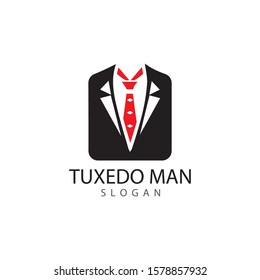 Tuxedo man logo design vector template