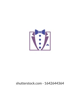 Tuxedo man logo design vector illustration