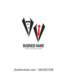 Tuxedo man logo design vector illustration
