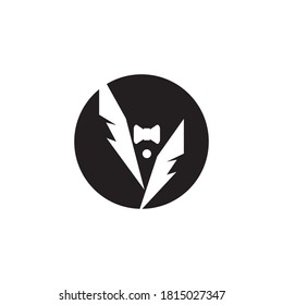 Tuxedo man logo design vector illustration
