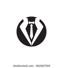 Tuxedo man logo design vector illustration