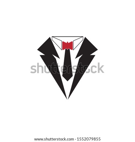 Tuxedo man logo design vector illustration