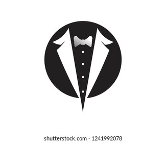 Tuxedo man logo and symbols black icons template