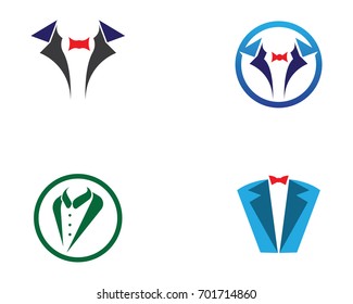 Tuxedo man logo and symbols black icons template