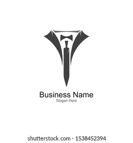 Tuxedo man logo vector template
