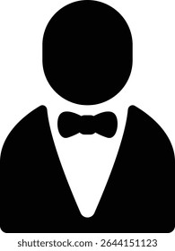 Tuxedo Man Silhouette Vector Icon