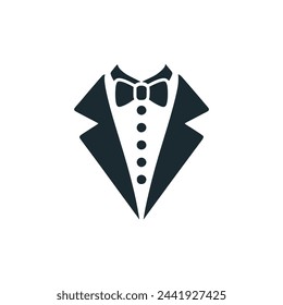 tuxedo suit classy rich logo vector illustration template design