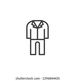 Tuxedo suit line icon. linear style sign for mobile concept and web design. Wedding suit outline vector icon. Symbol, logo illustration. Pixel perfect vector graphics