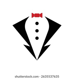 tuxedo suit logo design creative idea