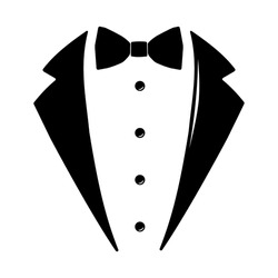 Tuxedo Suit Tie Vector -  Illustration Black Silhouette Design Logo