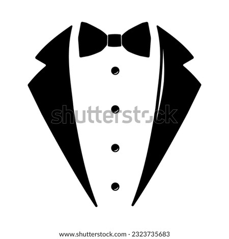 Tuxedo Suit Tie Vector -  Illustration Black Silhouette Design Logo