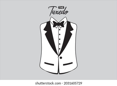 Tuxedo suit vector design illustration. Formal gentleman wear.