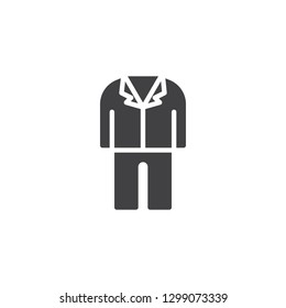 Tuxedo suit vector icon. filled flat sign for mobile concept and web design. Wedding suit simple solid icon. Symbol, logo illustration. Pixel perfect vector graphics