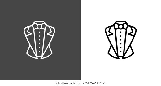 Tuxedo, Suite, Groom-shirt, Outline Icon Vector Illustration