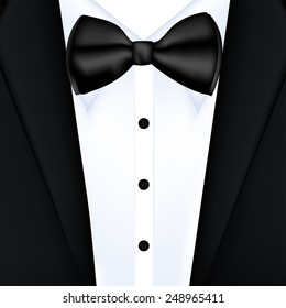 Tuxedo vector background with bow