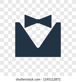 Tuxedo vector icon isolated on transparent background, Tuxedo transparency logo concept