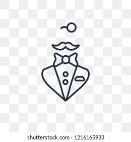 Tuxedo vector outline icon isolated on transparent background, high quality linear Tuxedo transparency concept can be used web and mobile