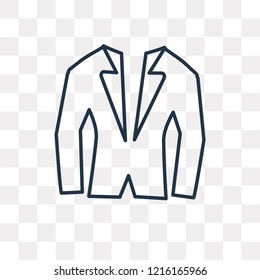 Tuxedo vector outline icon isolated on transparent background, high quality linear Tuxedo transparency concept can be used web and mobile