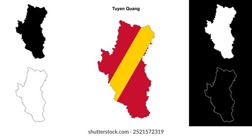Tuyen Quang blank outline map set