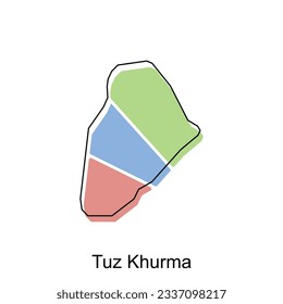 Tuz Khurma City of Iraq map vector illustration design template on white background