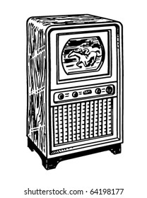 TV 1 - Retro Clipart Illustration