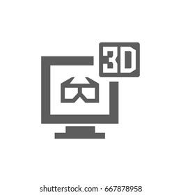 TV 3D icon in trendy flat style isolated on white background. Symbol for your web site design, logo, app, UI. Vector illustration, EPS